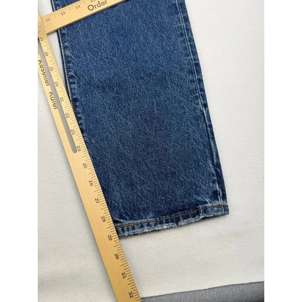 Levis 501 Original Fit Mens 31x30 Blue Distressed Straight Leg Jeans 00501-3249